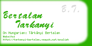 bertalan tarkanyi business card