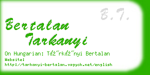bertalan tarkanyi business card